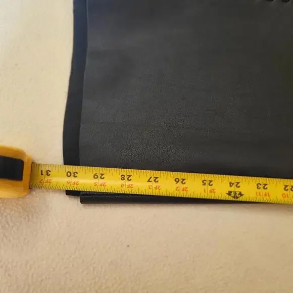 Margaret Godfrey women's black leather pants sz8 W16.5 zipper 2 hook closure - Picture 10 of 12